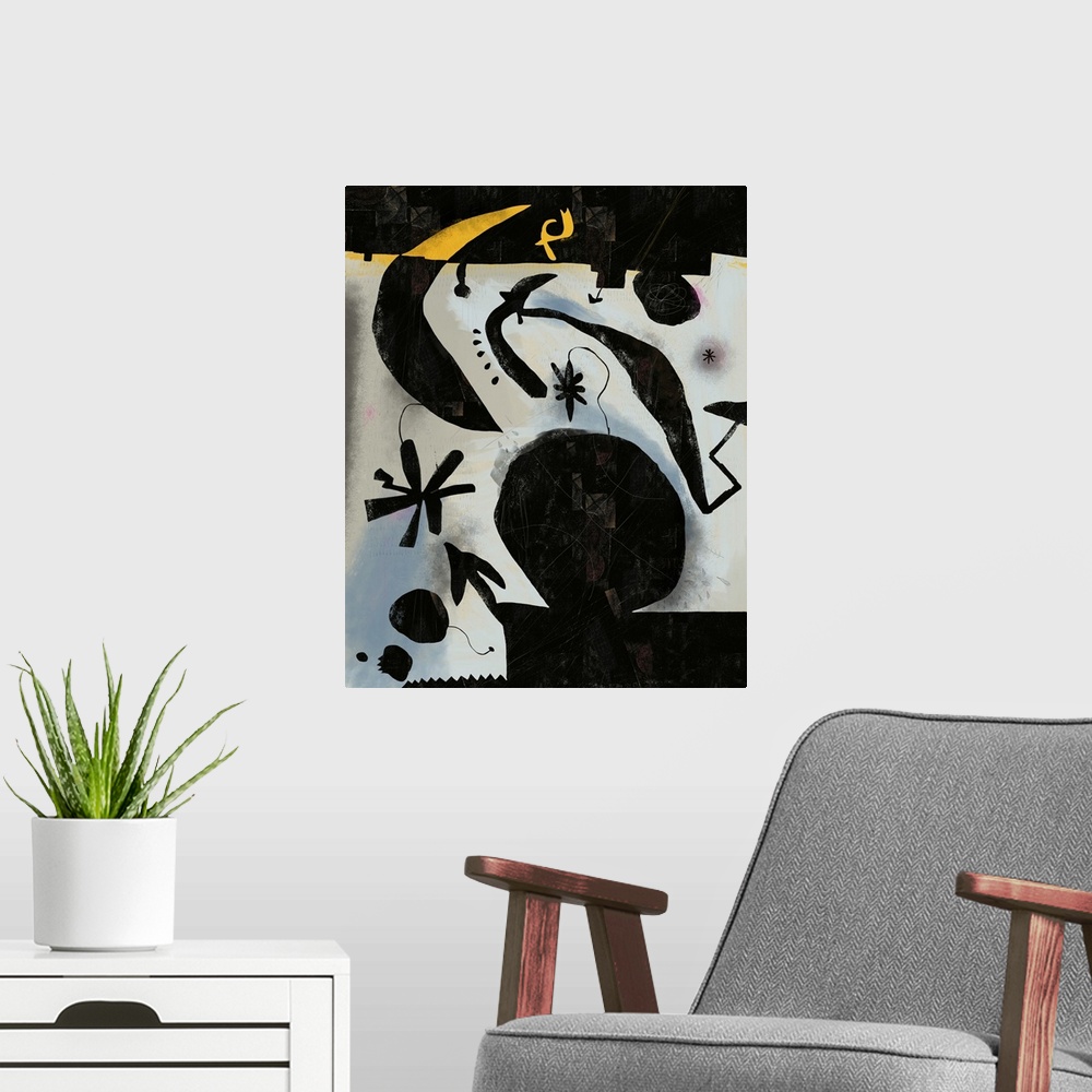A modern room featuring Miro Abstraction