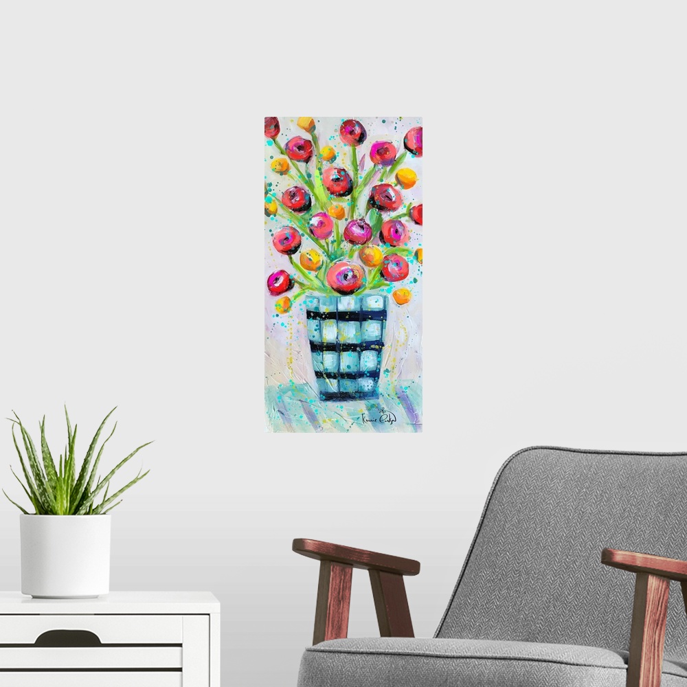 A modern room featuring Floral S-3