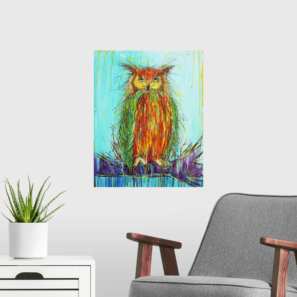A modern room featuring Wise Owl