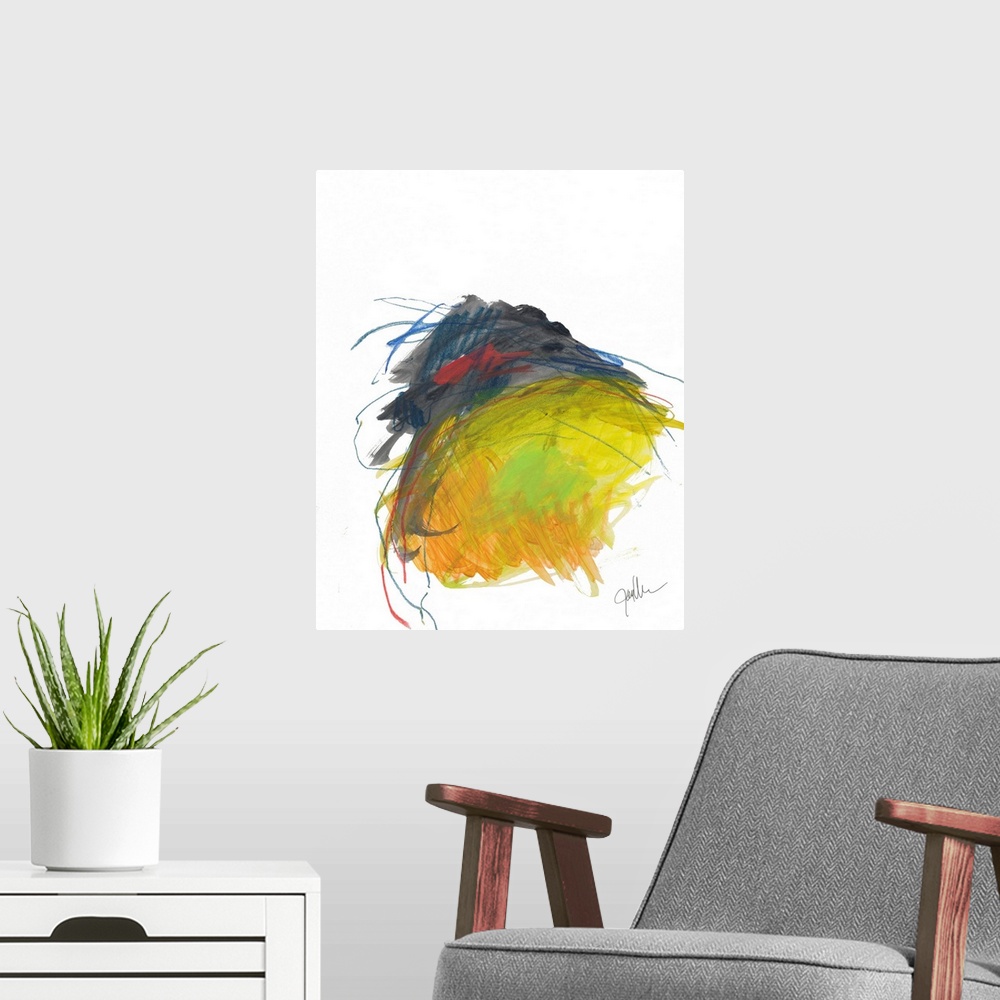 A modern room featuring Abstract Landscape No. 15