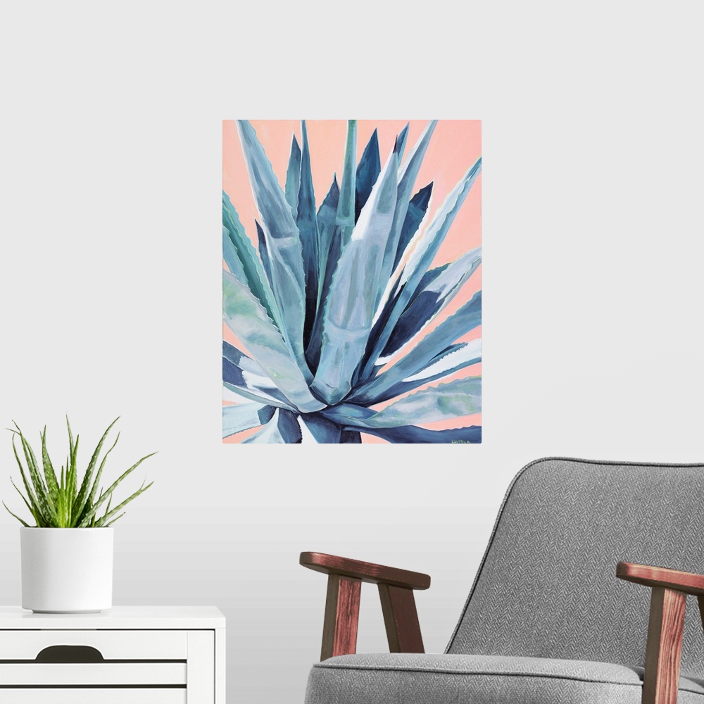 A modern room featuring Agave with Coral