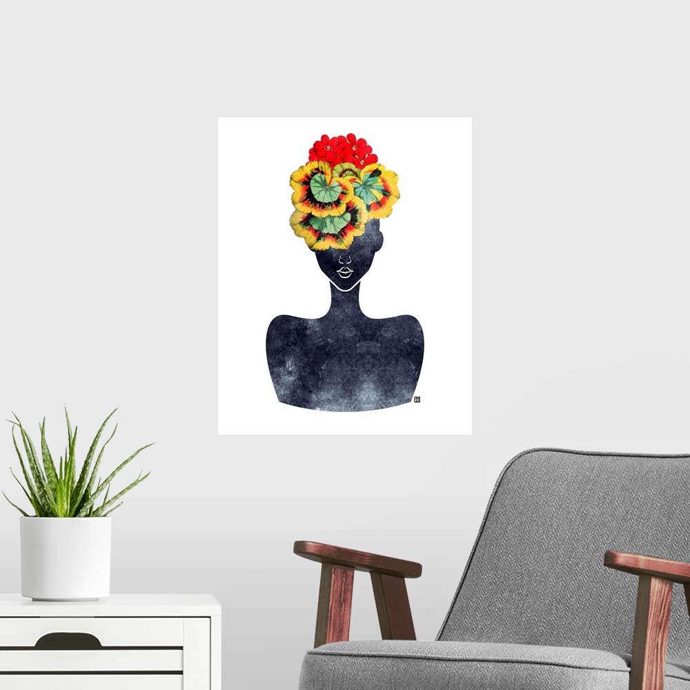 A modern room featuring Flower Crown Silhouette IV