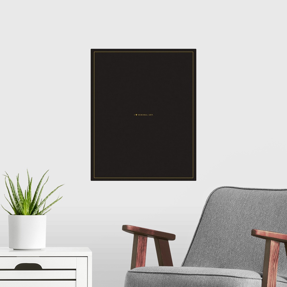 A modern room featuring Digital art painting of a poster titled Minimal Art by JJ Brando.
