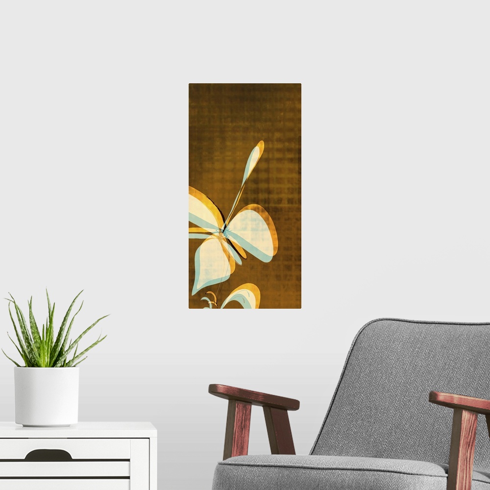A modern room featuring This framed art print and print on demand canvas was created with original illustrations and laye...