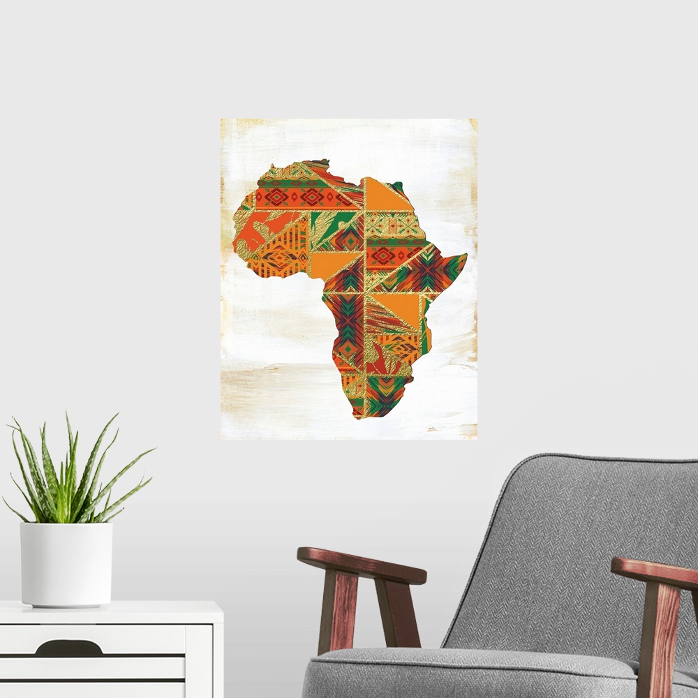 A modern room featuring African Map 1
