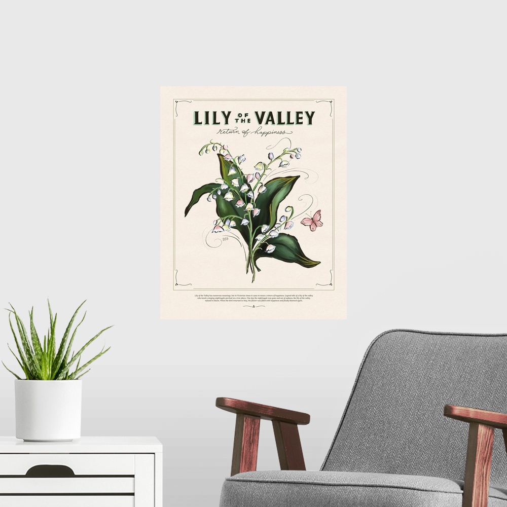 A modern room featuring Language Of Flowers - Lily Of The Valley