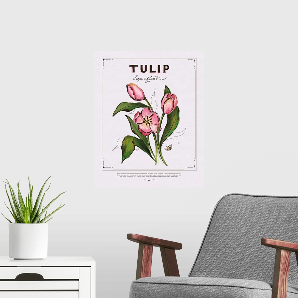 A modern room featuring Language Of Flowers - Tulip