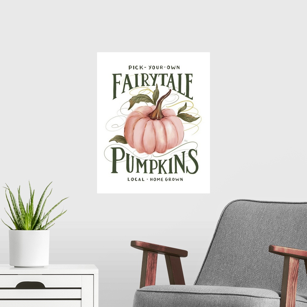 A modern room featuring Pick Your Own Fairy Tale Pumpkins