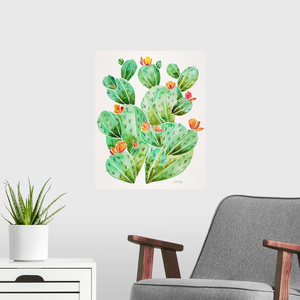 A modern room featuring Prickly Pear Garden