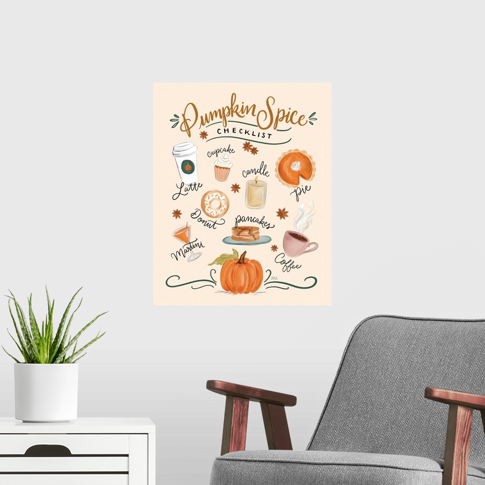 A modern room featuring Pumpkin Spiced Checklist