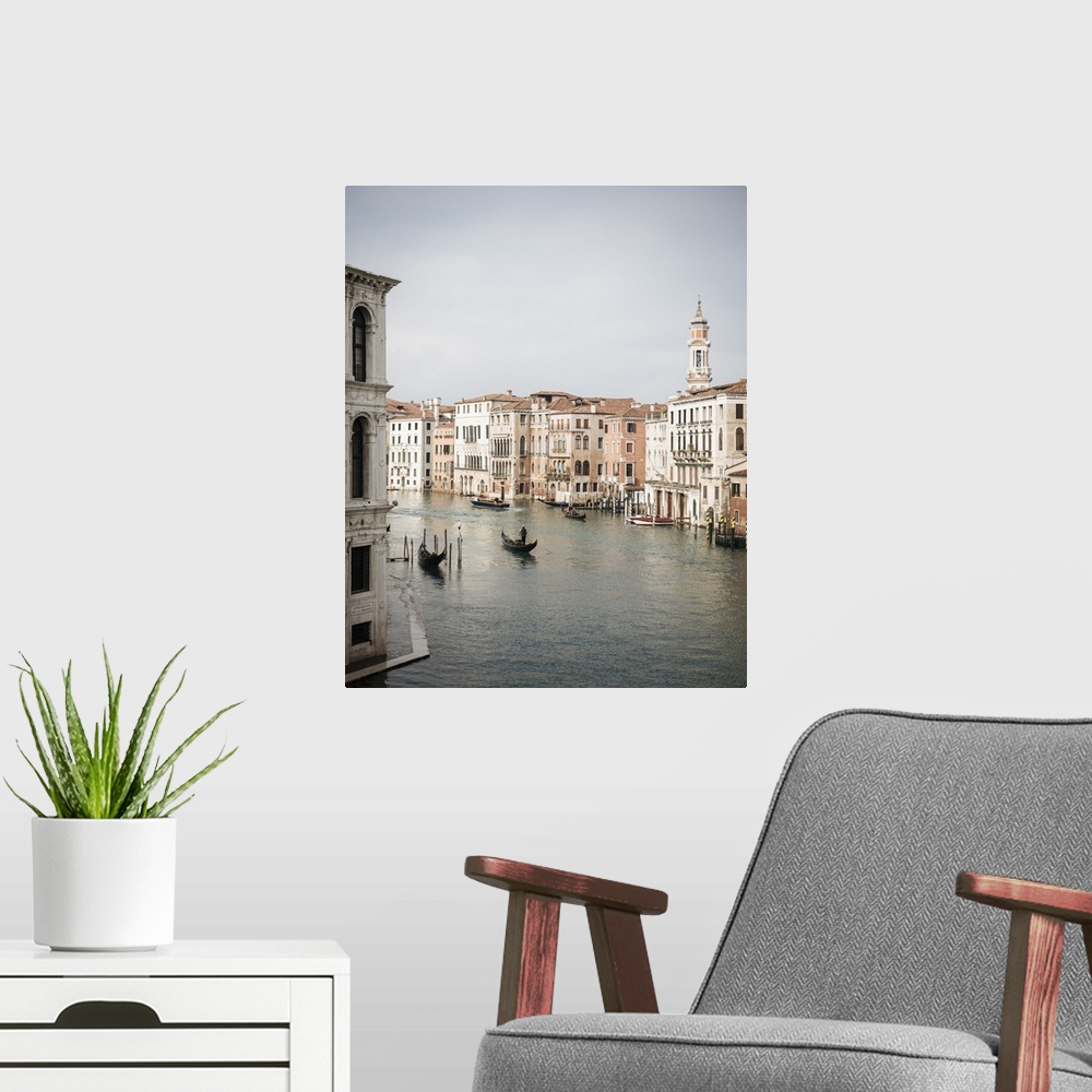A modern room featuring Gondolas on Grand Canal, Venice, Veneto Province, Italy, Europe