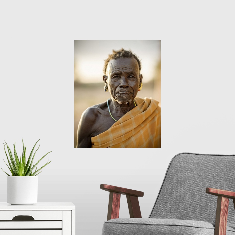A modern room featuring Portrait of Ayke Bito, Hamar Tribe, Omo Valley, Ethiopia