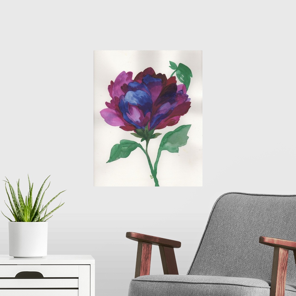 A modern room featuring Violet & Magnenta Peony