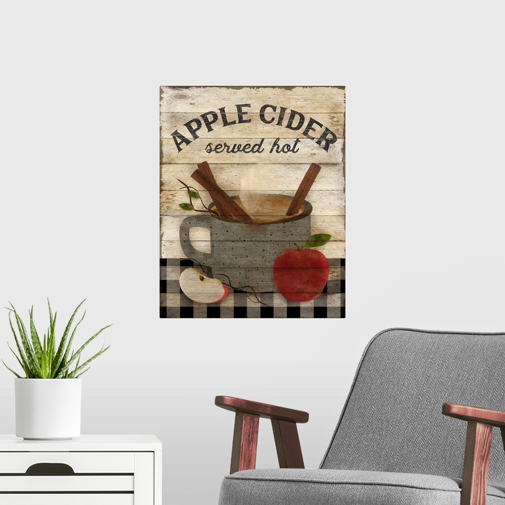 A modern room featuring Apple Cider Served Hot