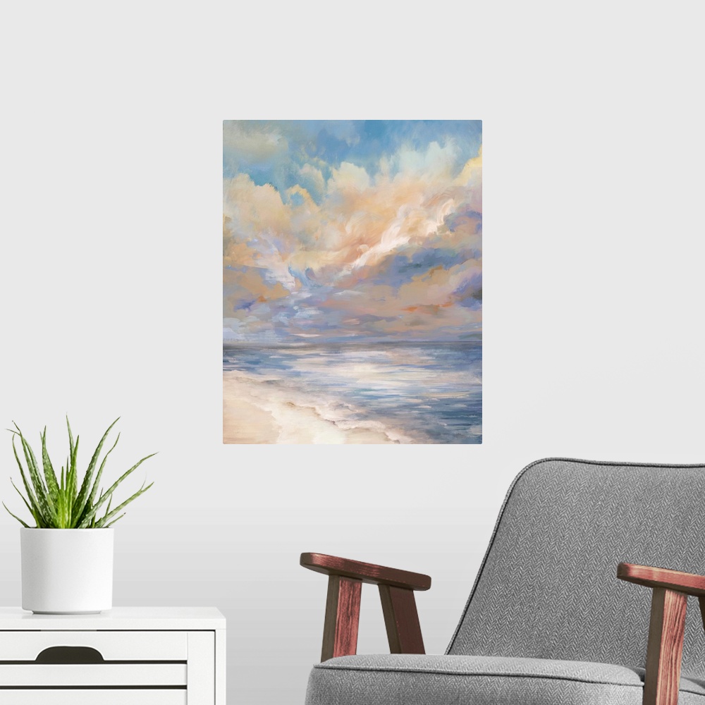 A modern room featuring Abstract Sky