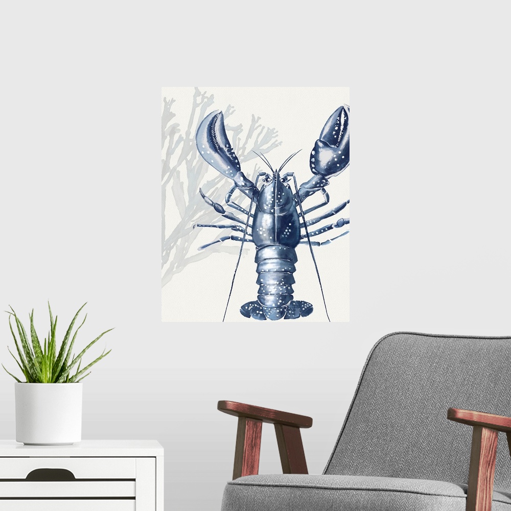 A modern room featuring Lobster In Blue