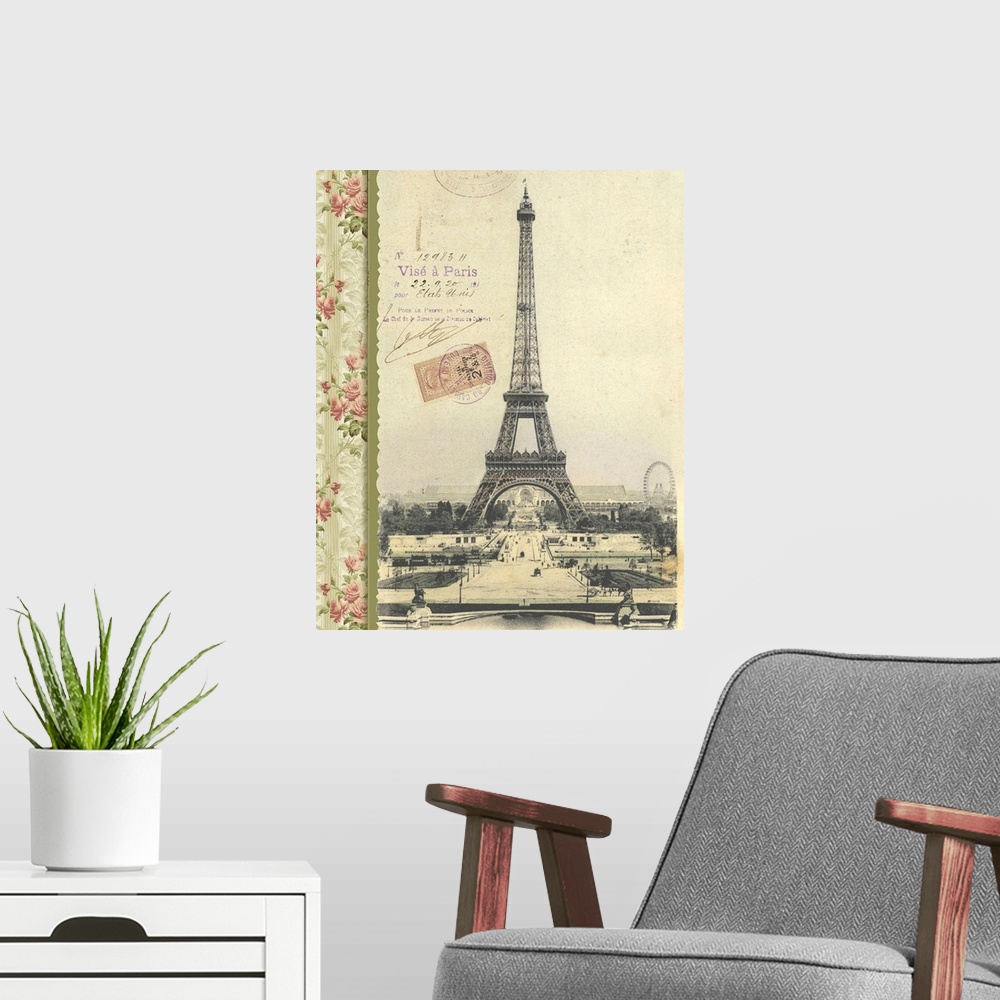 A modern room featuring Eiffel Tower VII