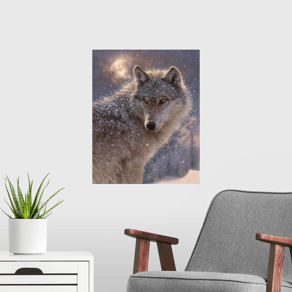A modern room featuring Lone Wolf