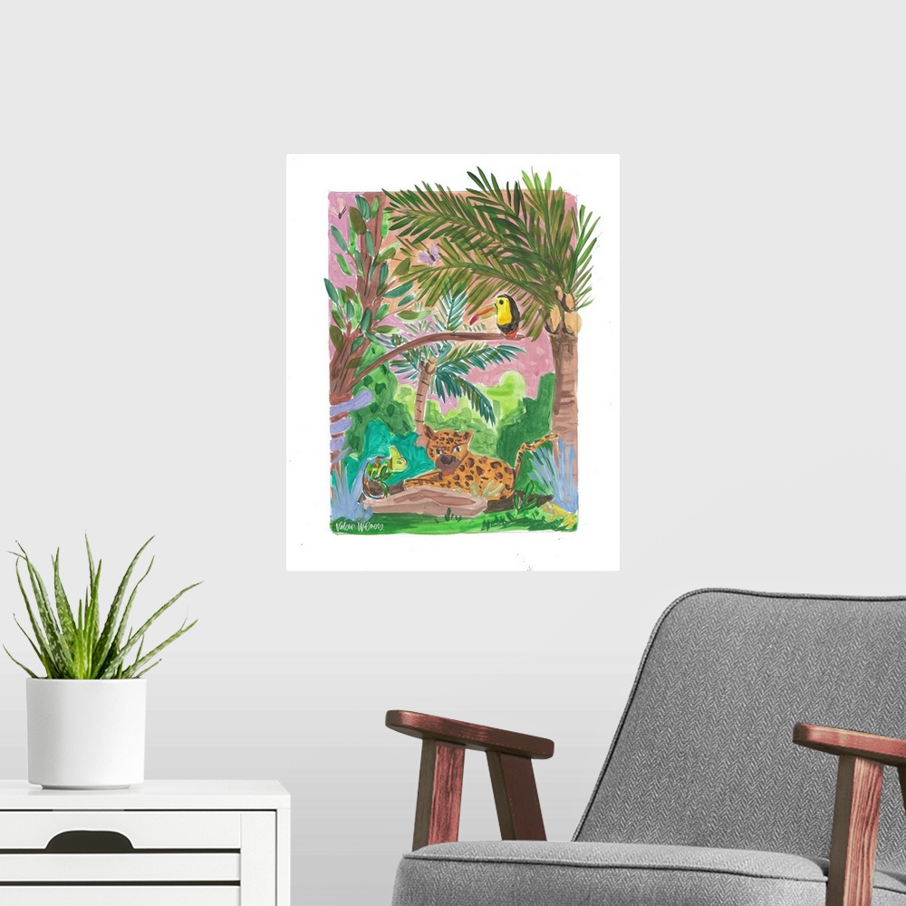 A modern room featuring Tropical Animals I