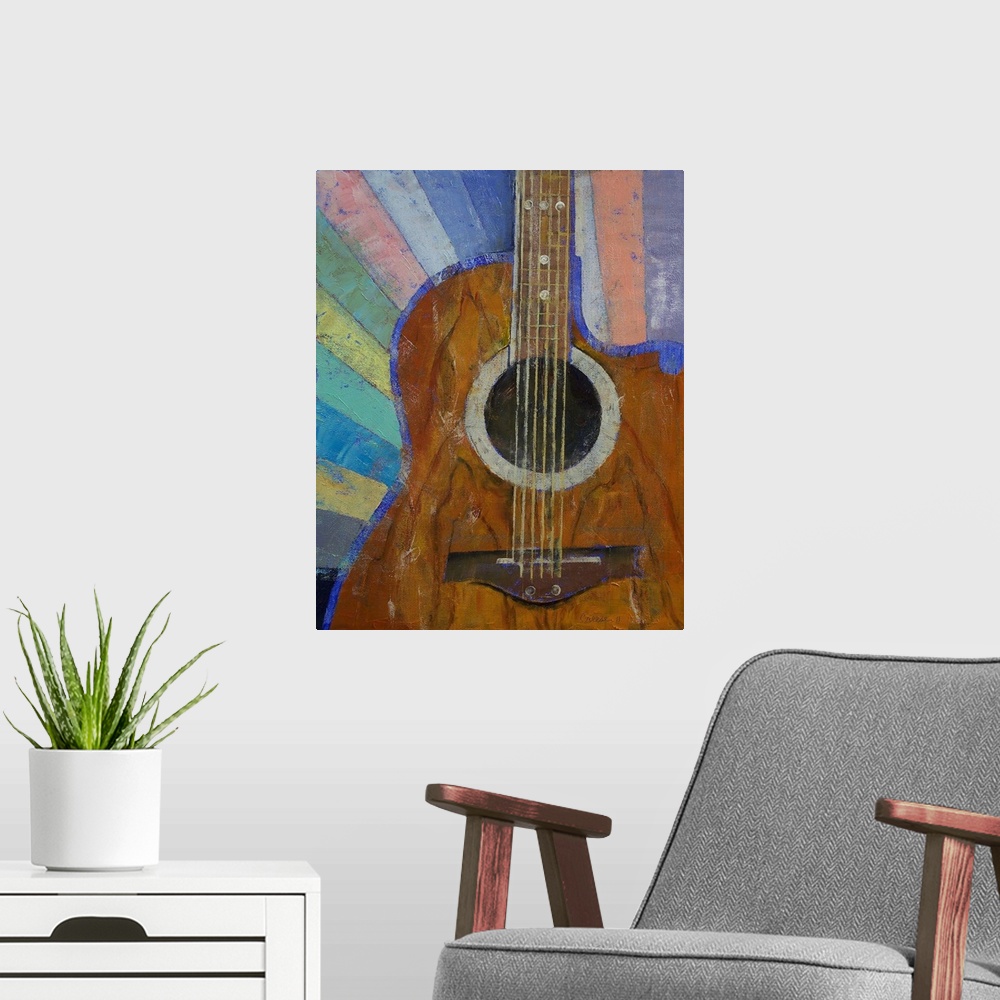 A modern room featuring Guitar Sunshine