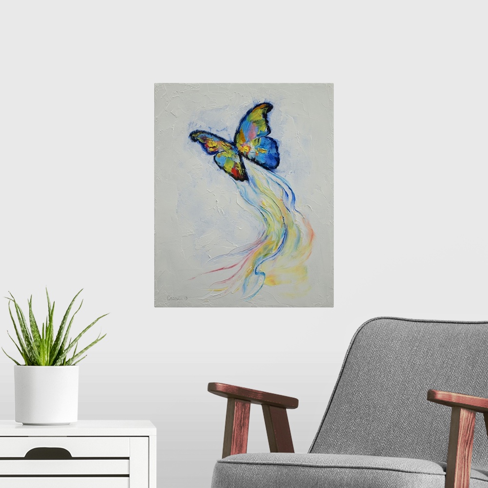 A modern room featuring Opal Butterfly