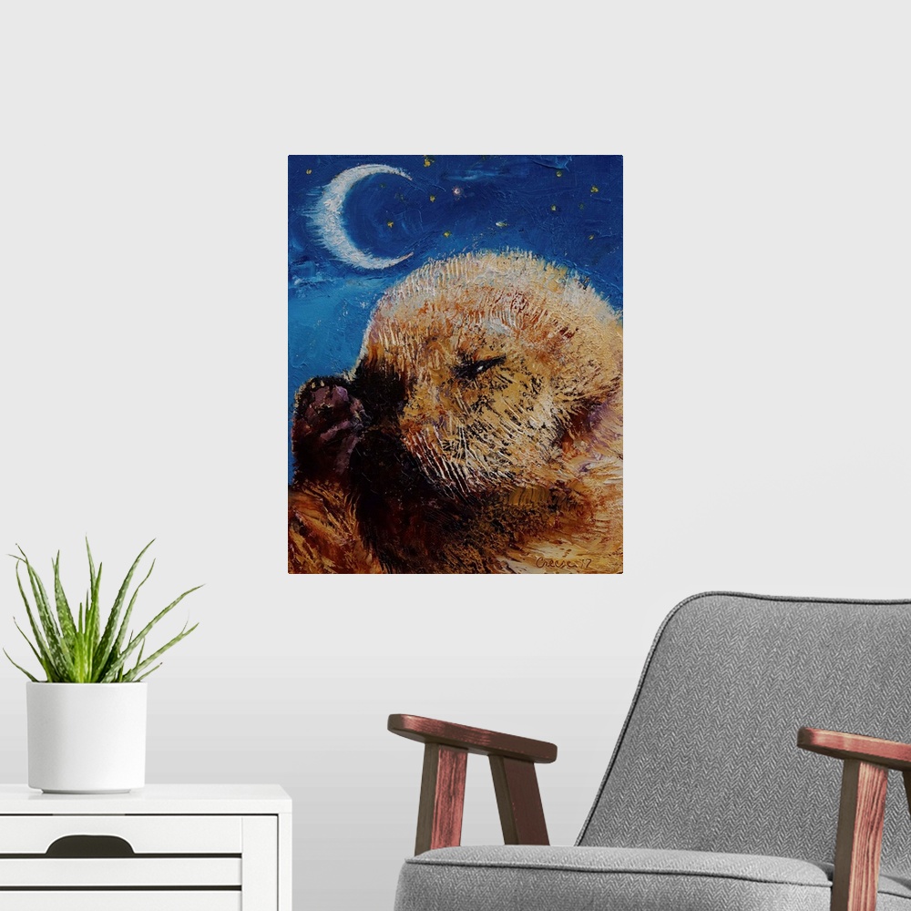 A modern room featuring Sea Otter Pup