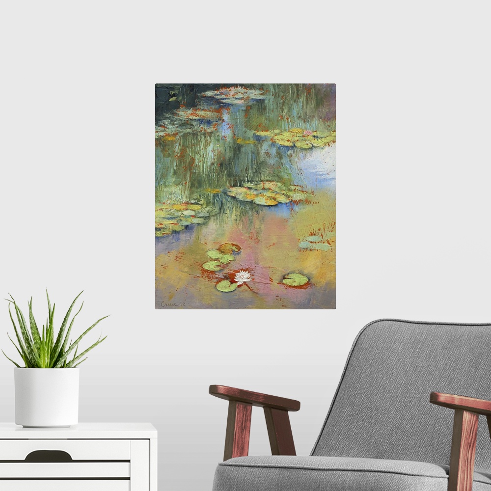 A modern room featuring Water Lily