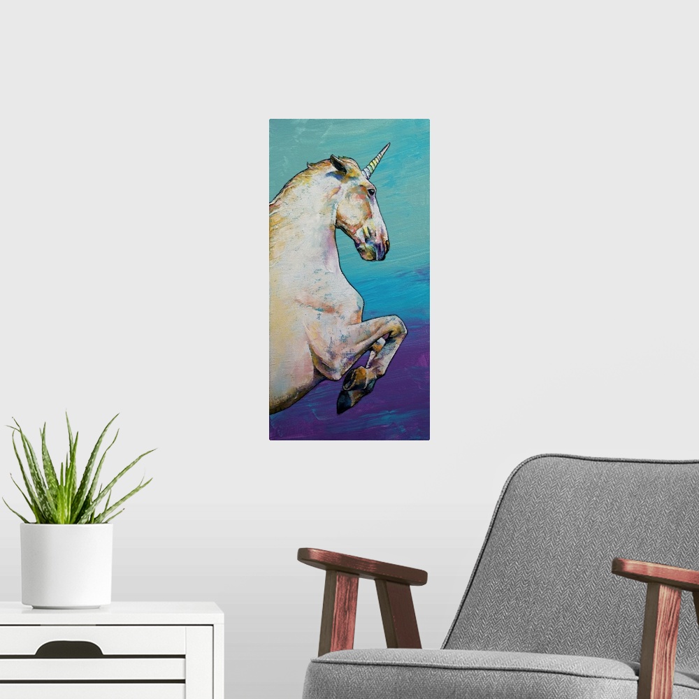 A modern room featuring White Unicorn