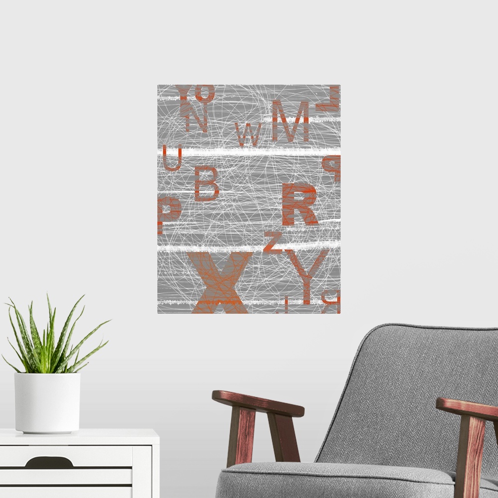 A modern room featuring Letters Orange