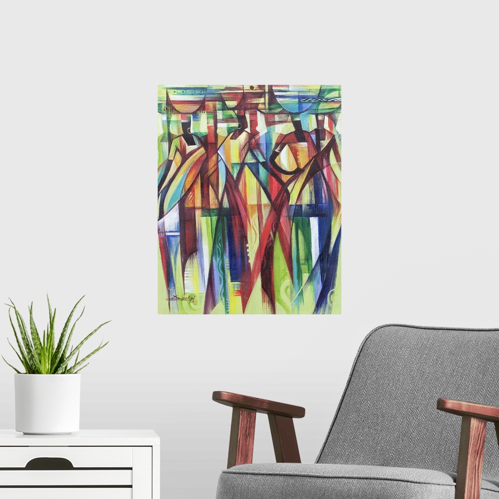 A modern room featuring Bright Dankyi Mensah captures the sensation of motion with quick vignettes. The color, the moveme...