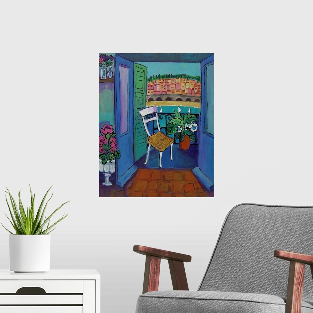 A modern room featuring This piece is an obvious and purposeful nod to the work of a French a Fauvist, Raoul Dufy. Wojahn...