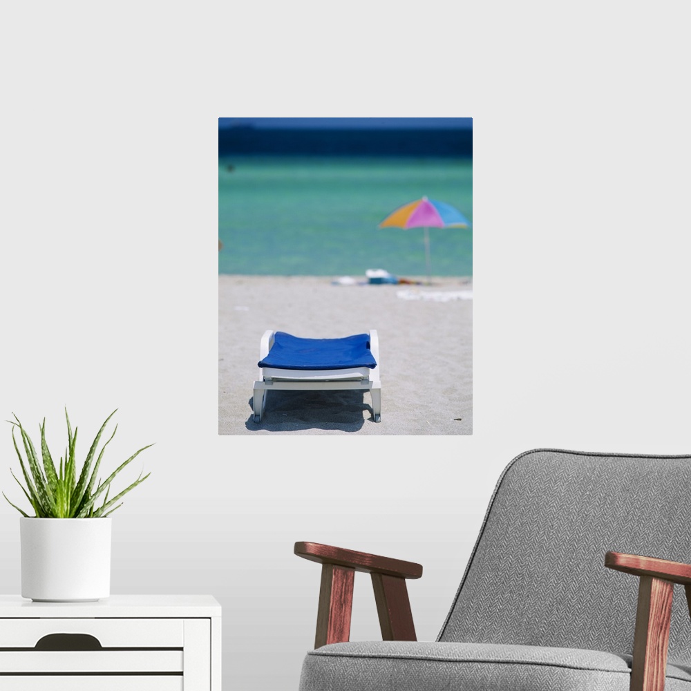 A modern room featuring Beach Chair and Umbrella Miami Beach FL
