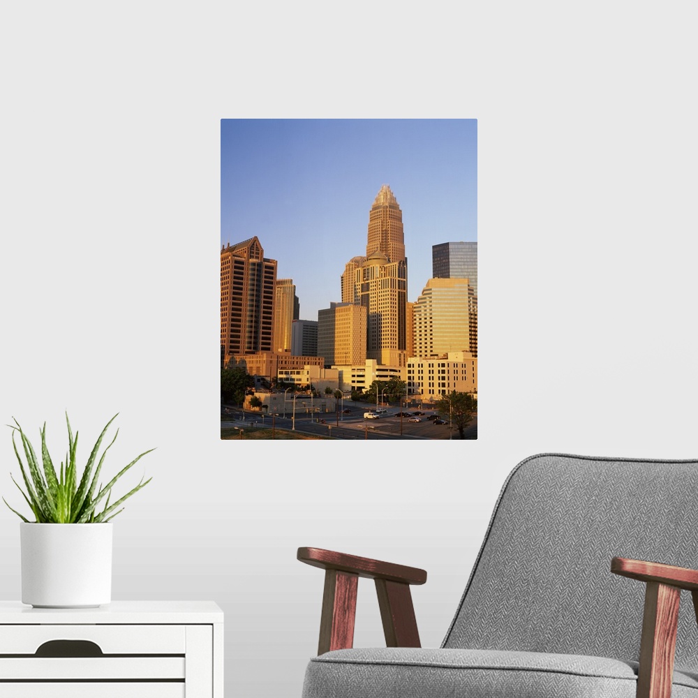 A modern room featuring Buildings in a city, Charlotte, Mecklenburg County, North Carolina,