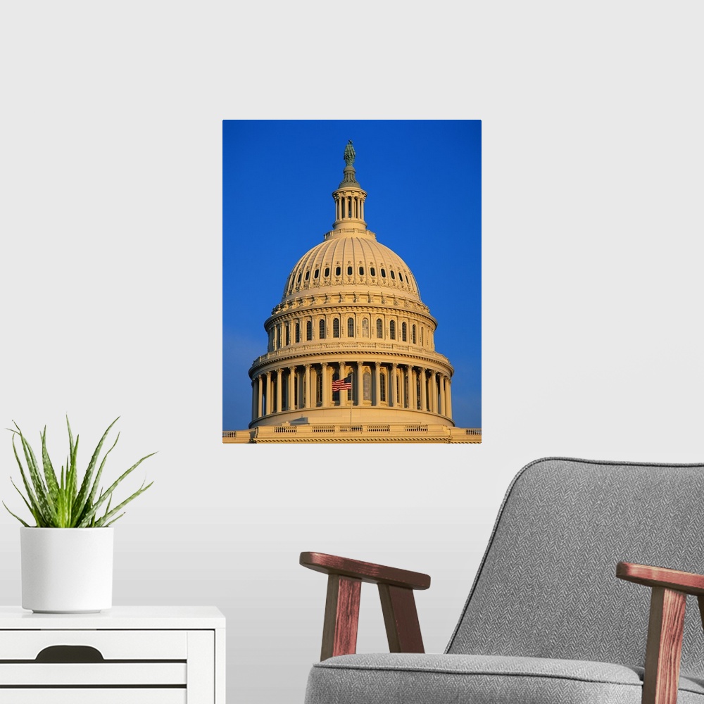 A modern room featuring Dome of the United States Capitol Washington DC