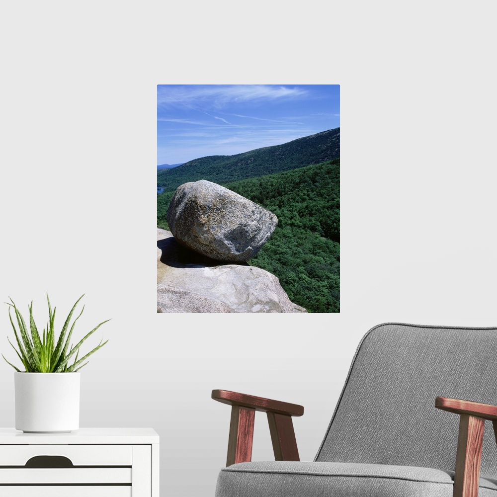 A modern room featuring Maine, Acadia National Park, South Bubble Rock, High angle view of a forest