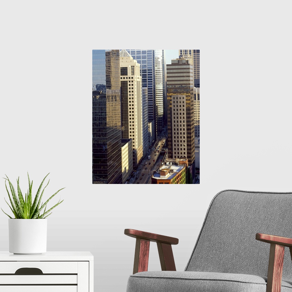 A modern room featuring South Wacker Drive, Chicago, Illinois, USA
