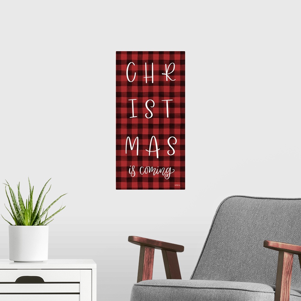 A modern room featuring Christmas is Coming