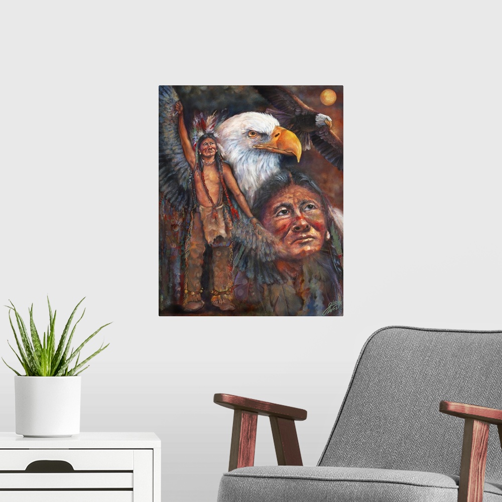 A modern room featuring Invoking The Eagle Spirit