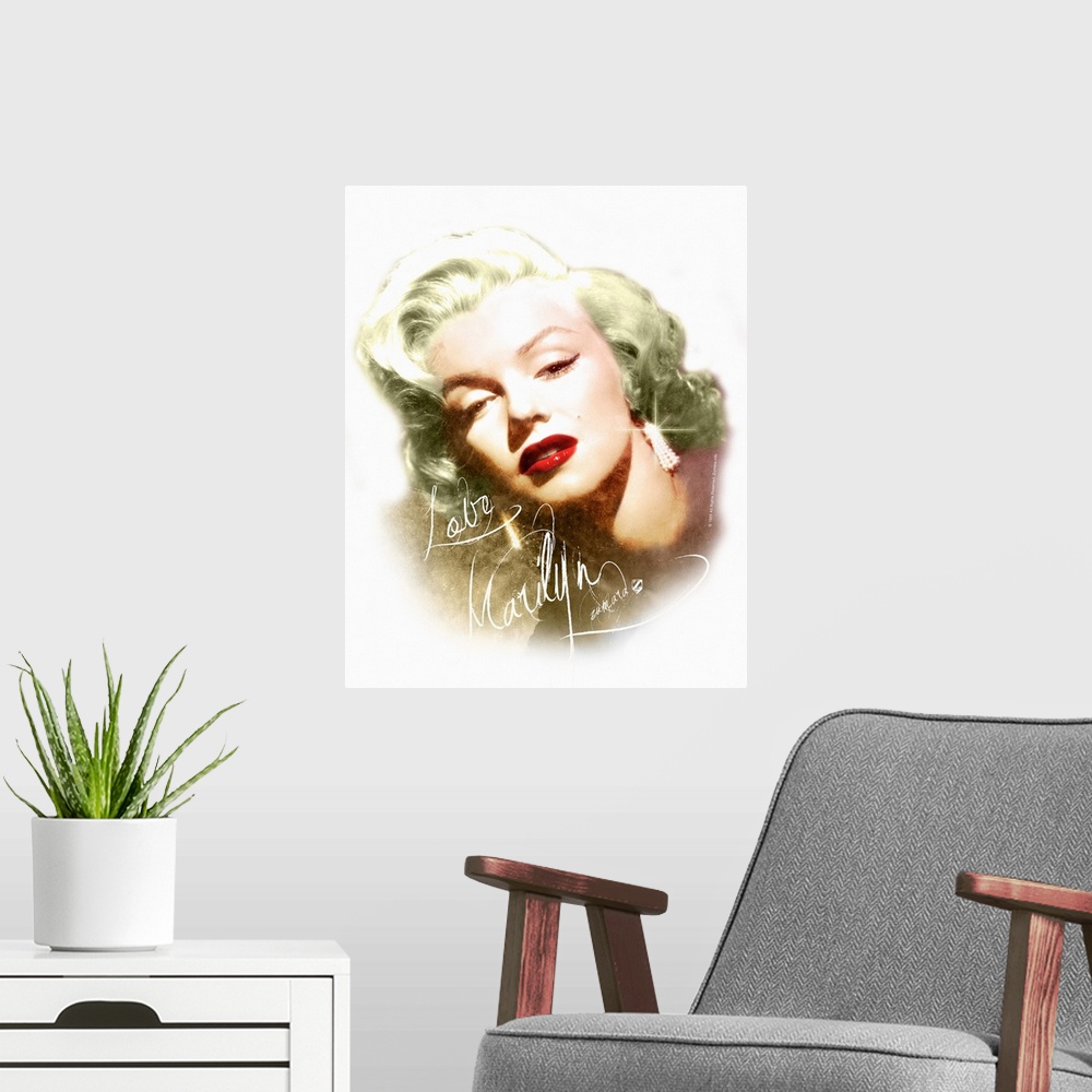 A modern room featuring Marilyn Monroe Colored Face