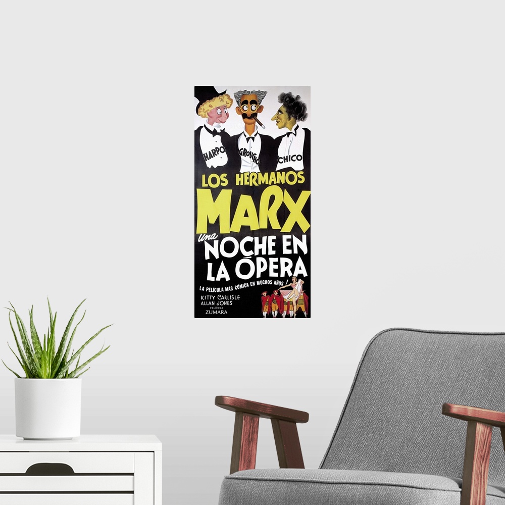 A modern room featuring Marx Brothers A Night at the Opera 1