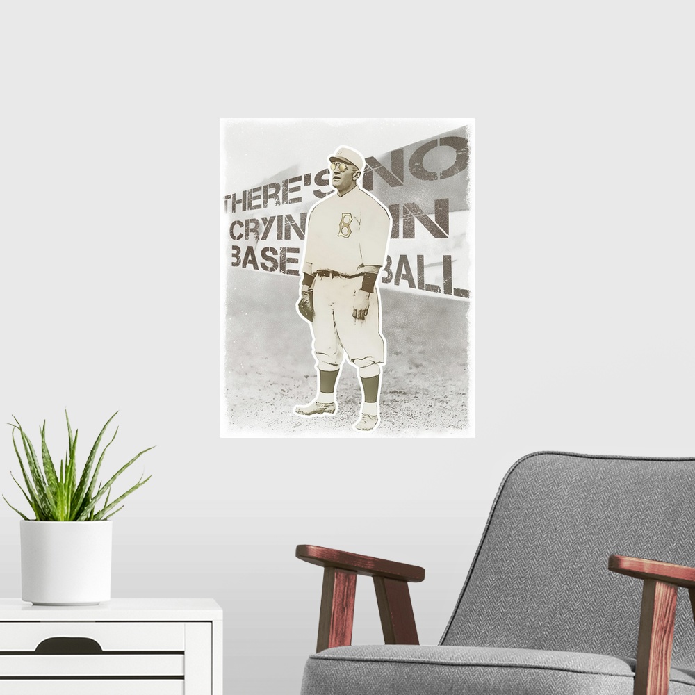 A modern room featuring No Cryin In Baseball