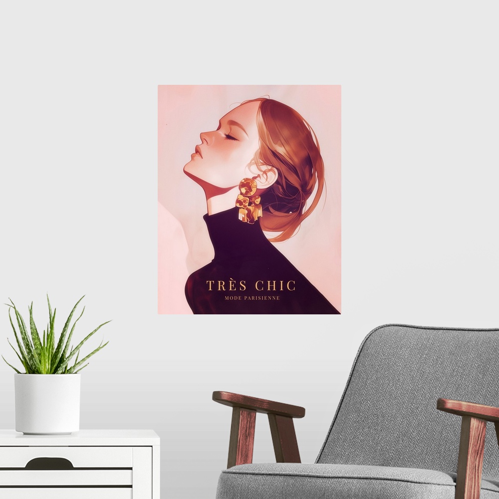 A modern room featuring Exhibition Poster - French Fashion