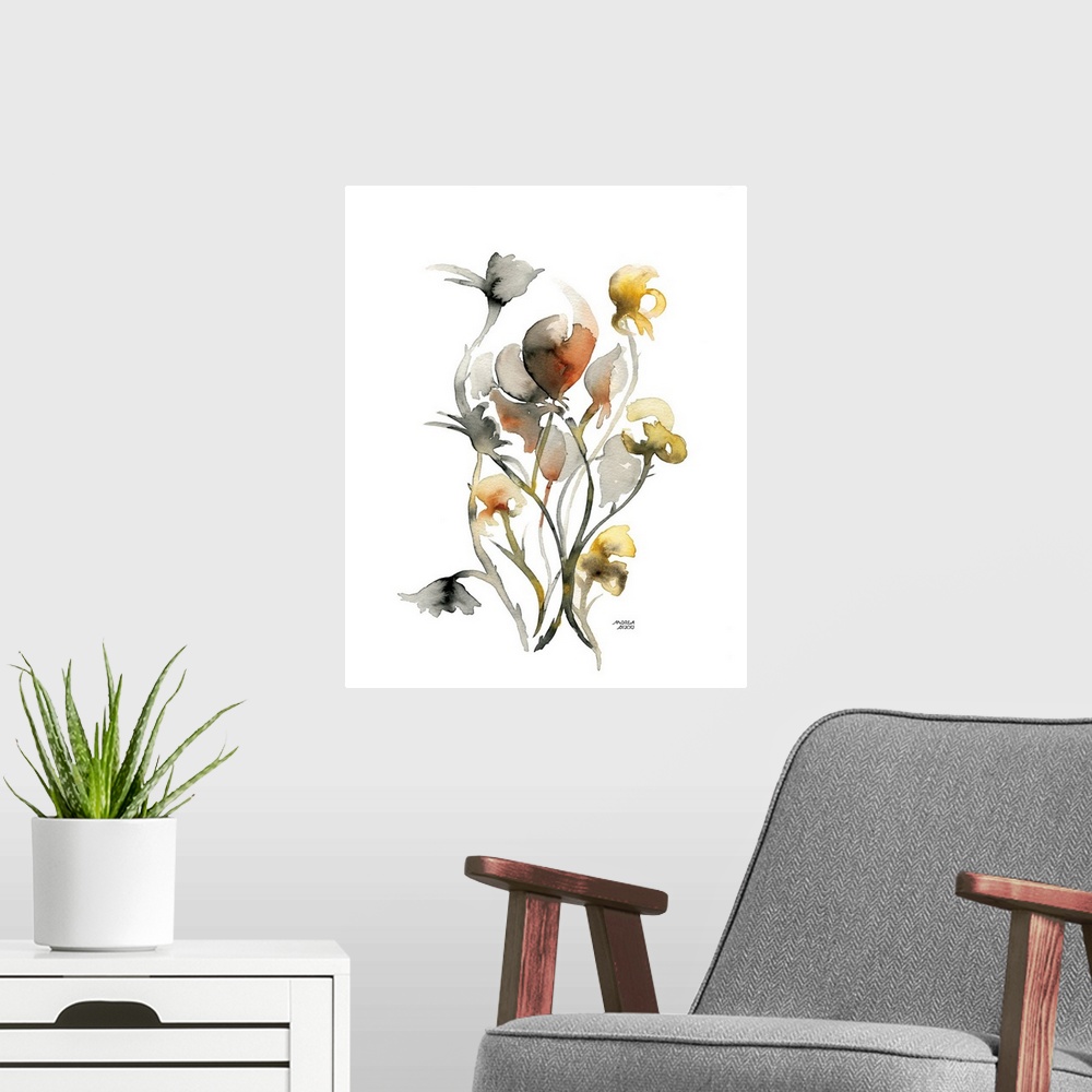 A modern room featuring Watercolor Botanical III