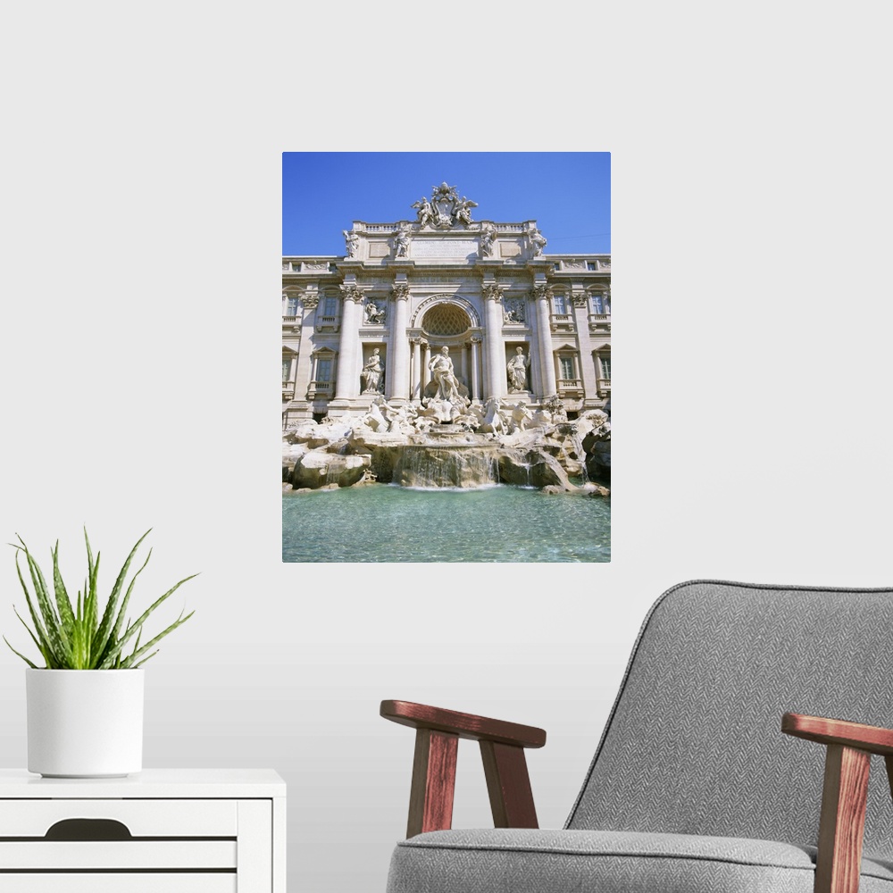 A modern room featuring Baroque style, Trevi Fountain (Fontana di Trevi), Rome, Lazio, Italy
