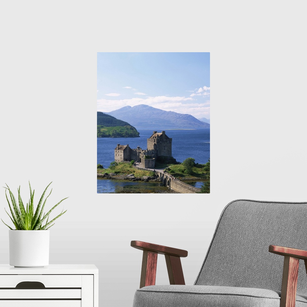 A modern room featuring Eilean Donnan Castle, Loch Duich, Highlands, Scotland, UK