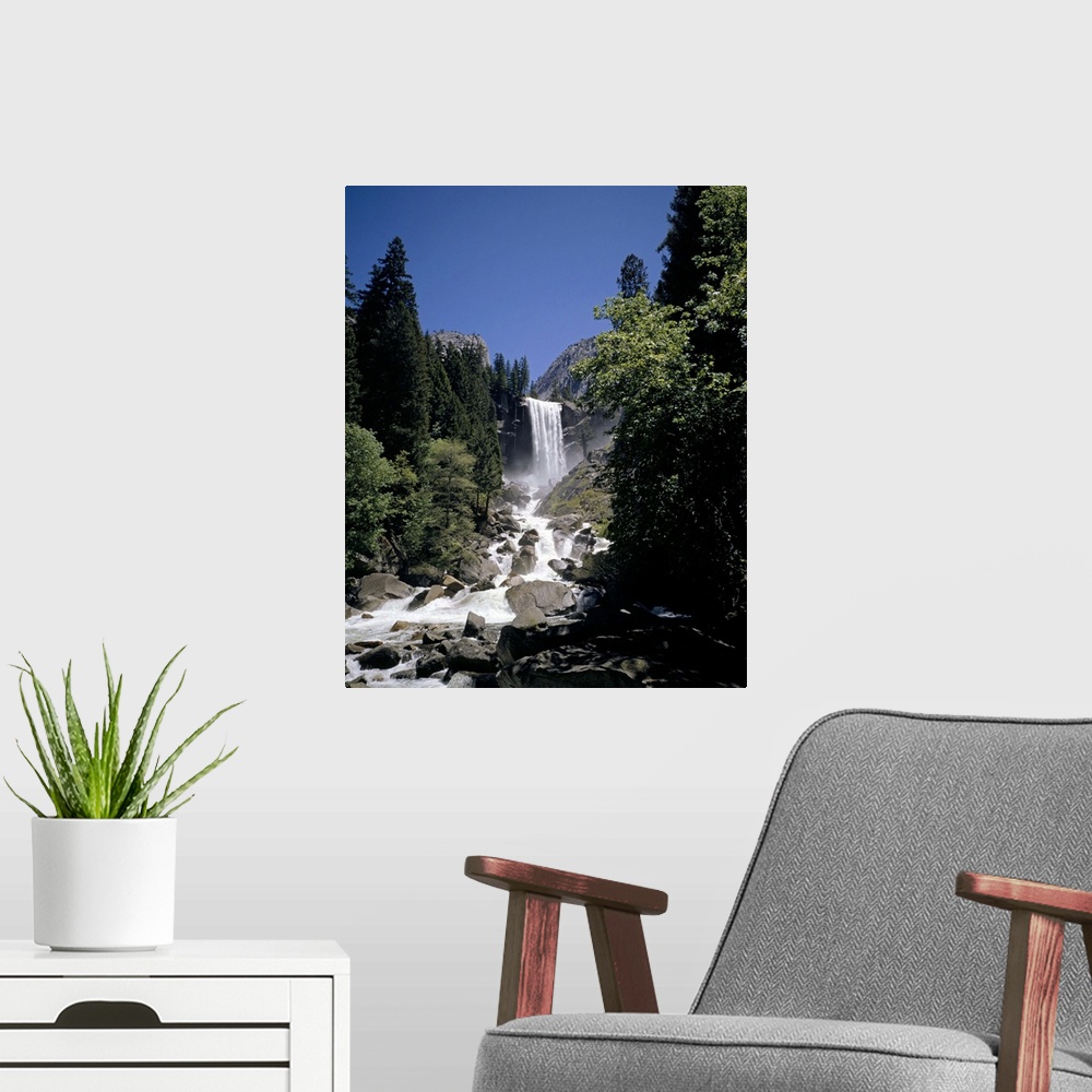 A modern room featuring Vernal Falls, 318ft., Yosemite National Park, California, USA