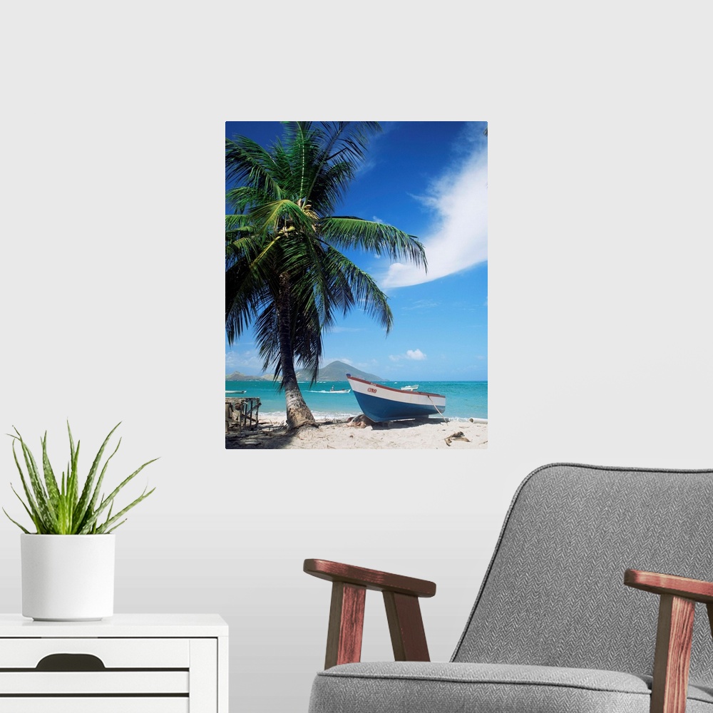 A modern room featuring View towards St. Kitts, Nevis, Leeward Islands, West Indies, Caribbean