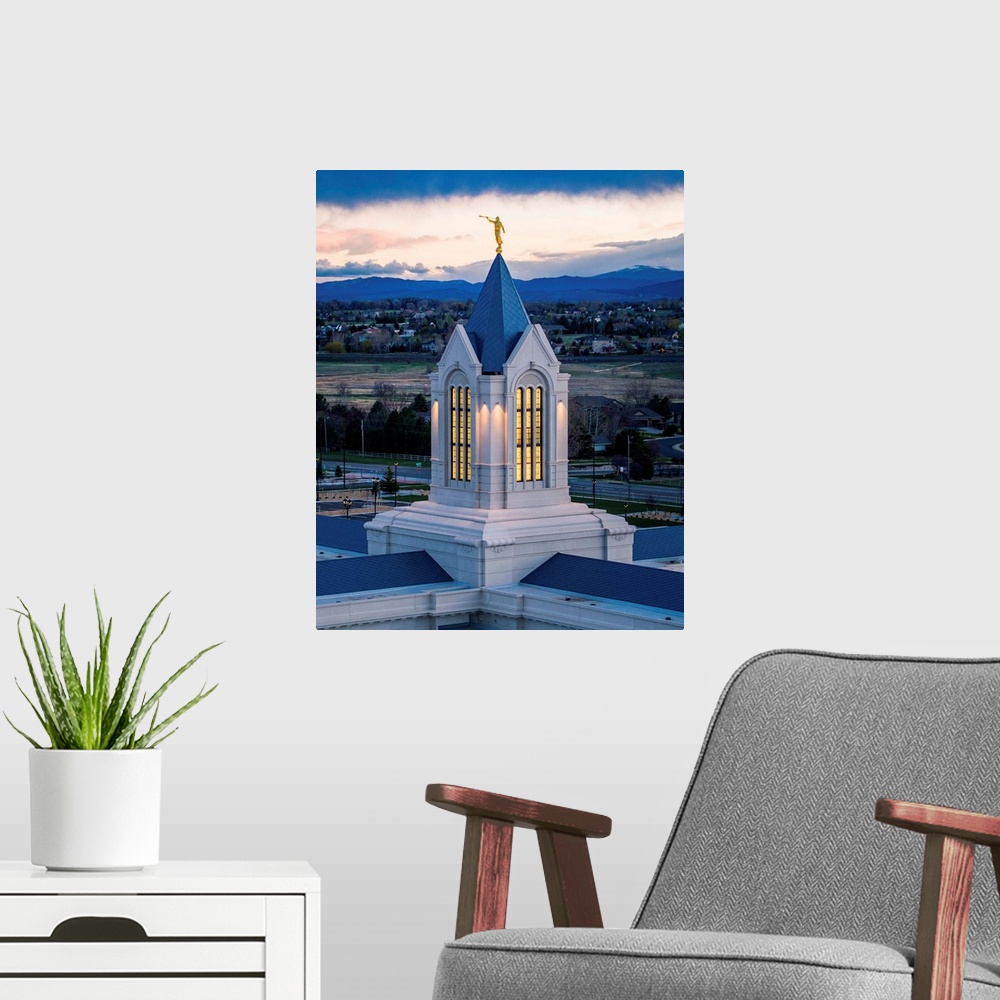 A modern room featuring The Fort Collins Colorado Temple sits on nearly 16 acres of land and encompasses 42,000 square fe...