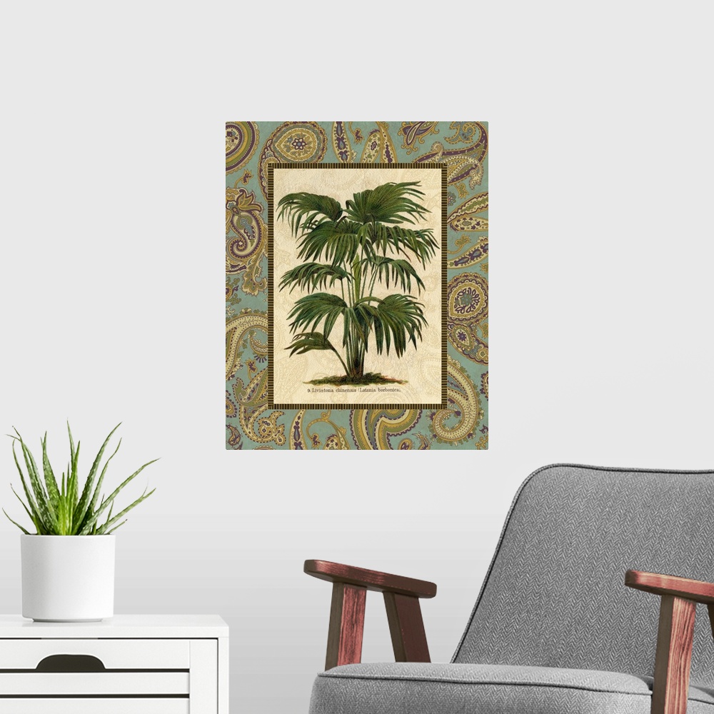 A modern room featuring Paisley Palms II