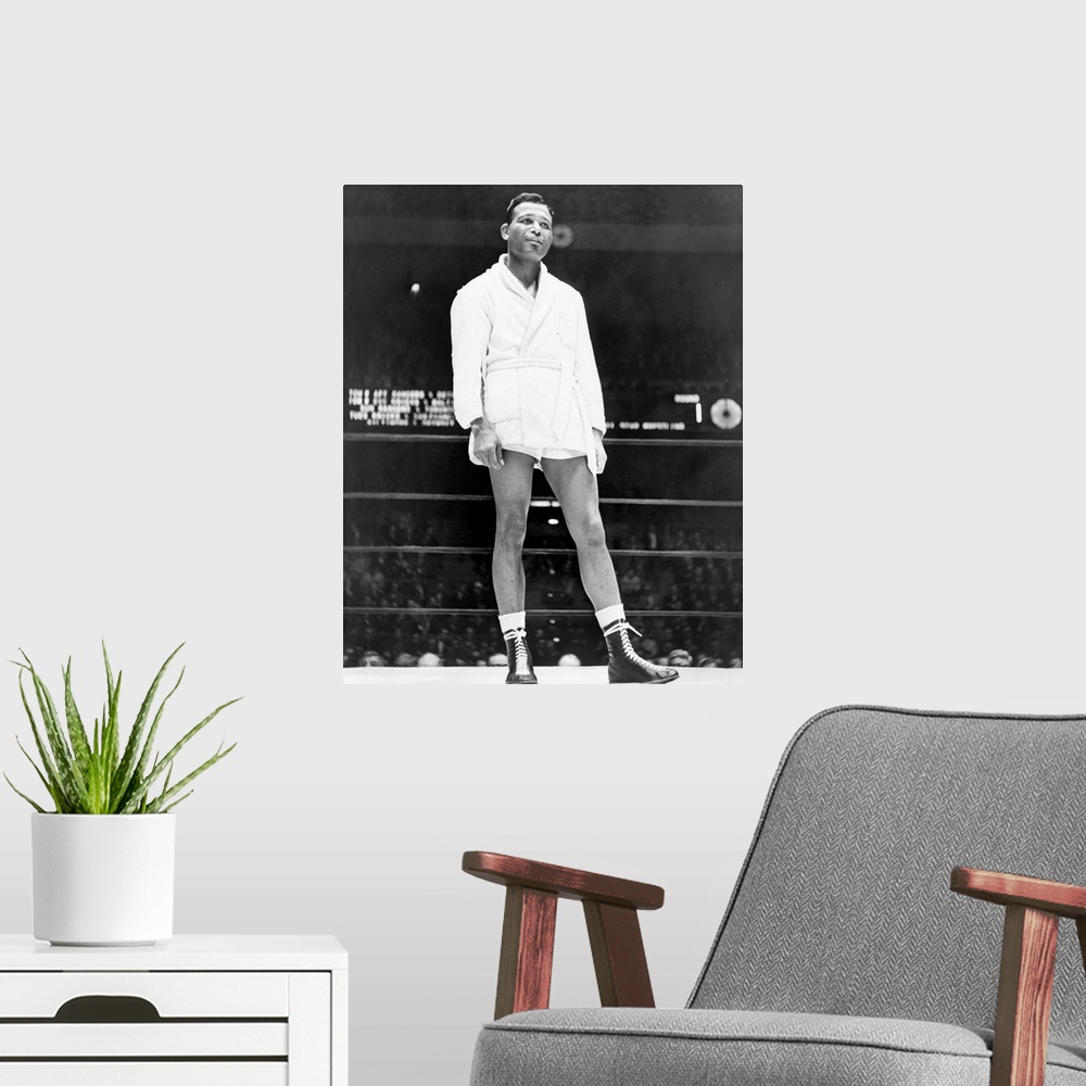 A modern room featuring (1921-1989). N? Walker Smith, Jr. American boxer. Photographed in the ring at Madison Square Gard...